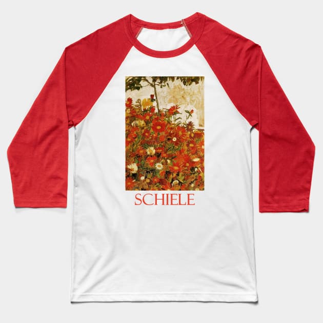 Field of Flowers (1910) by Egon Schiele Baseball T-Shirt by Naves